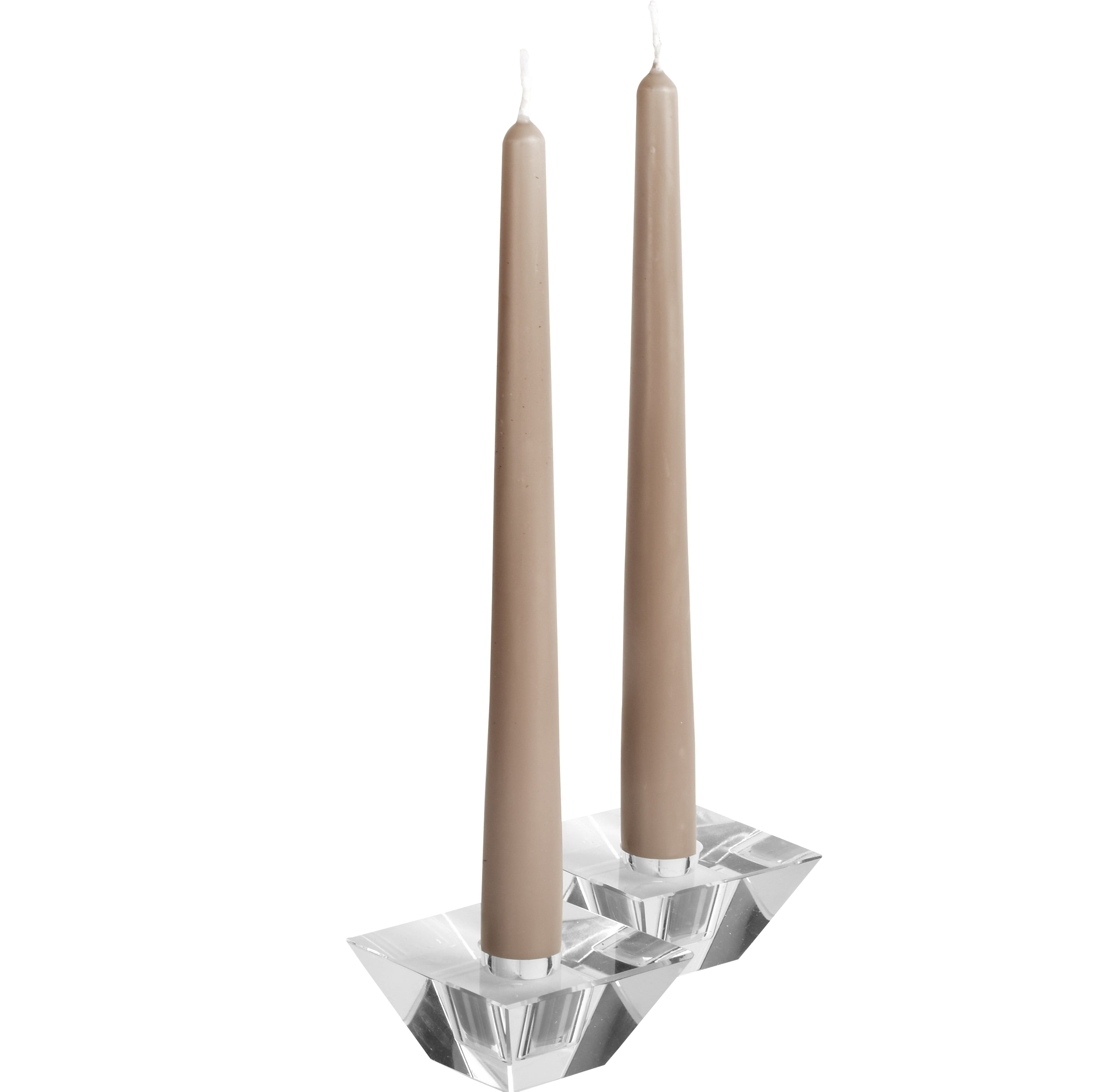 HYOOLA 12-inch Dripless Unscented Taupe Taper Candles - 10 hour Burn ...