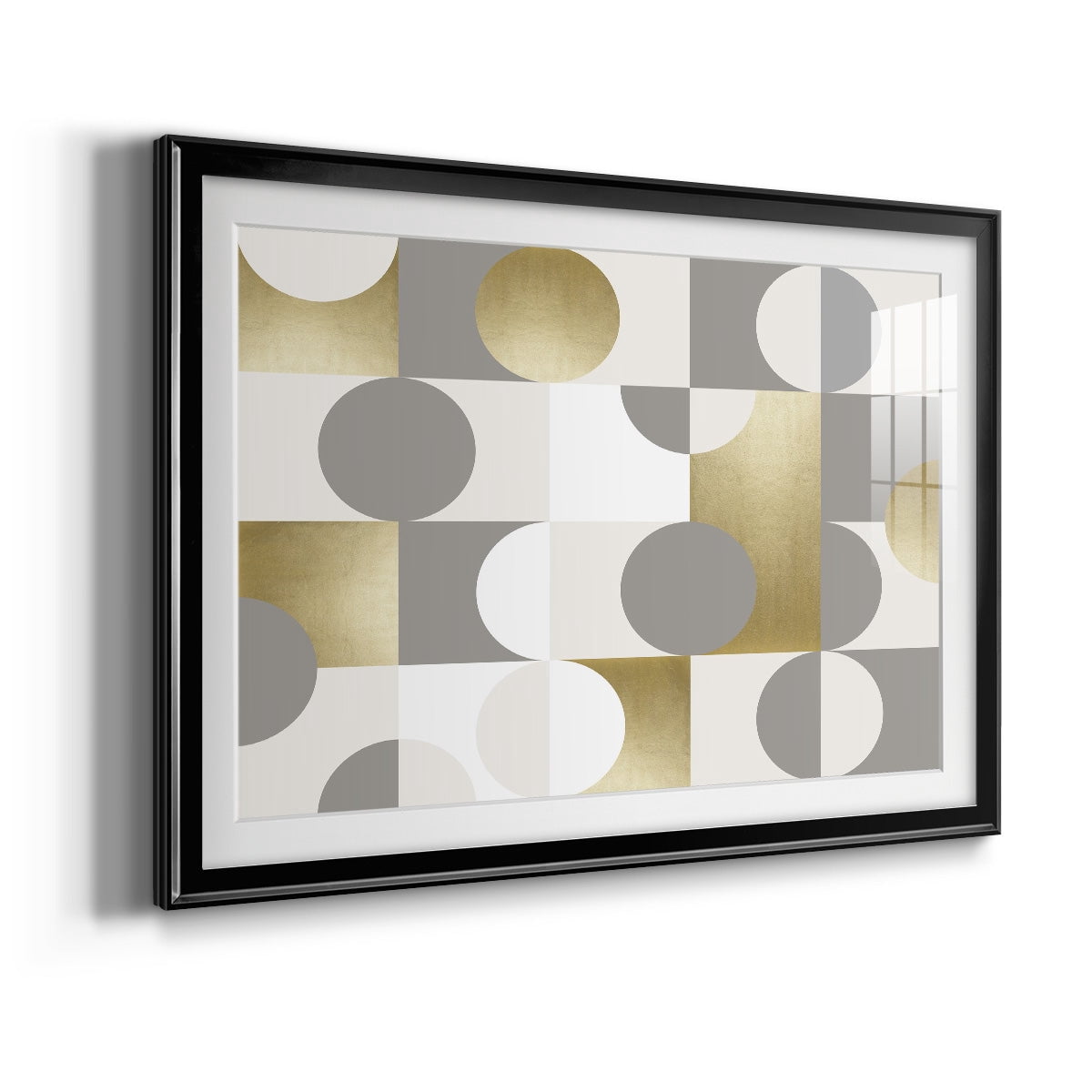 Modern Gold Reflections Premium Framed Print - Ready to Hang