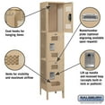 thumbnail image 4 of Salsbury Industries 83168TN-U 18 inch D Extra Wide Vented Metal Locker - Triple Tier - 1 Wide - Unassembled - Tan, 4 of 4