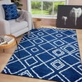 thumbnail image 1 of JV Home Tapis Shag à Motif Treillis Marocain Doux / Pelucheux / à Poils Longs, 1 of 8