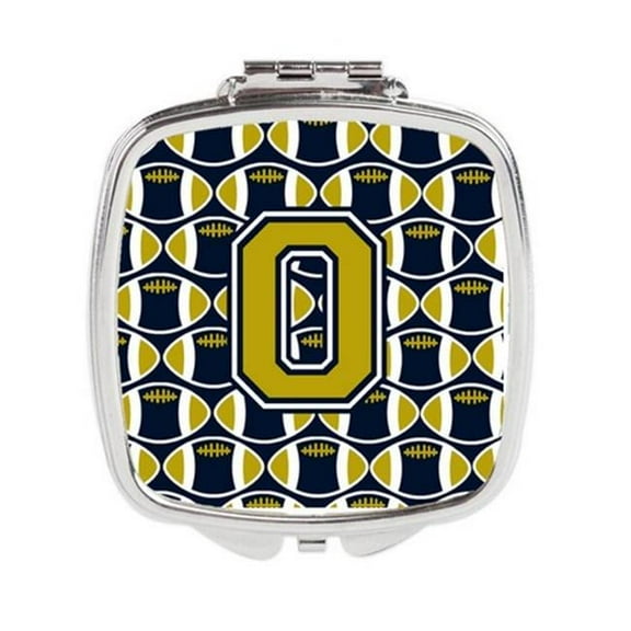 Letter O Football Blue & Gold Compact Mirror