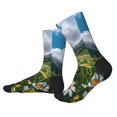 thumbnail image 2 of Disketp Mountain Daisy Meadow Unisex Mid-Calf Socks Lightweight Breathable Ventilation Ankle Socks, 2 of 7