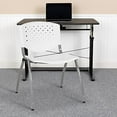 thumbnail image 1 of Flash Furniture 5 Pack HERCULES Series 880 lb. Capacity White Plastic Stack Chair with Titanium Gray Powder Coated Frame, 1 of 5