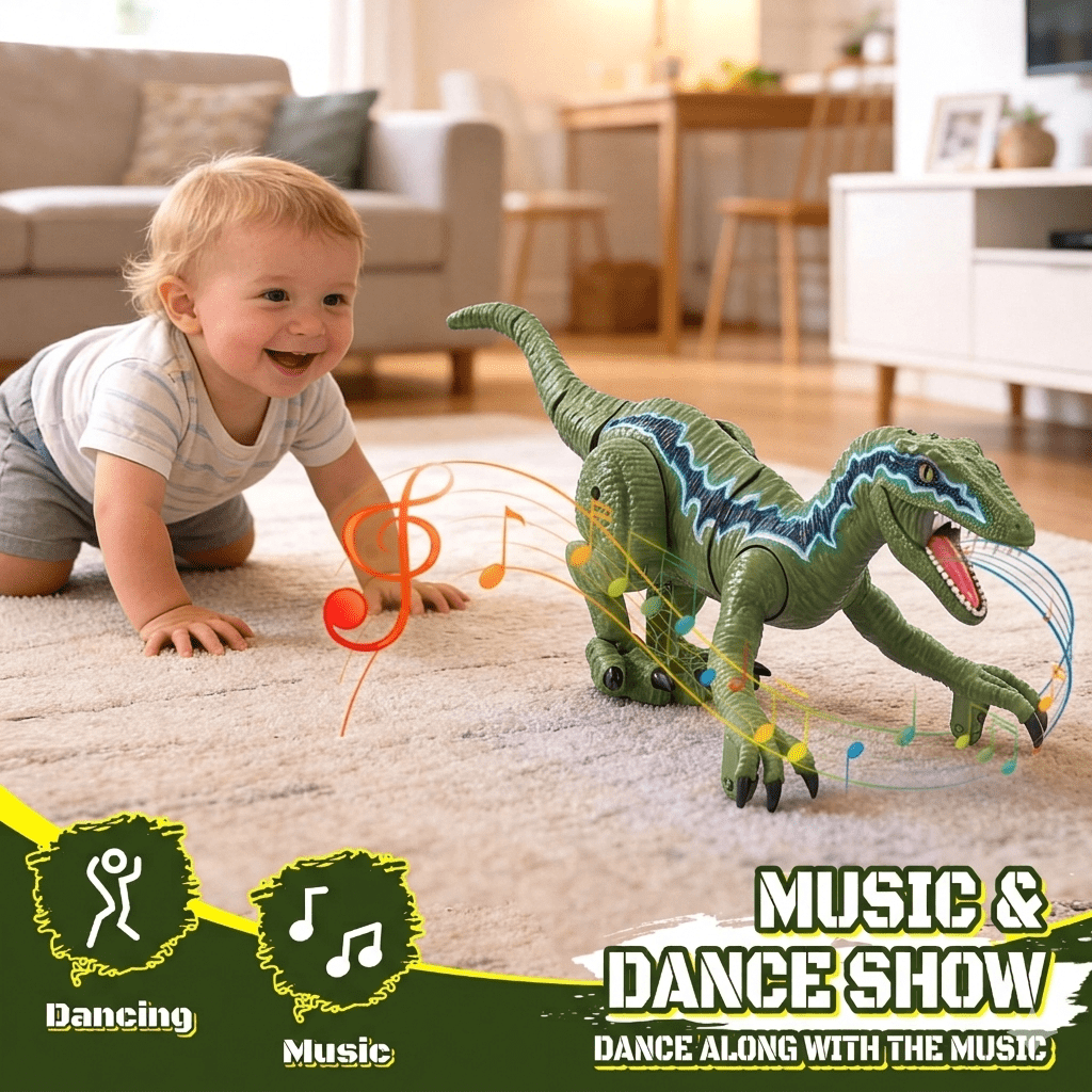 XINGLUKE Remote Control Dinosaur Toys for Kids, Walking Robot RC T-Rex Toys for Boys Girls 3+ Years Old, Green