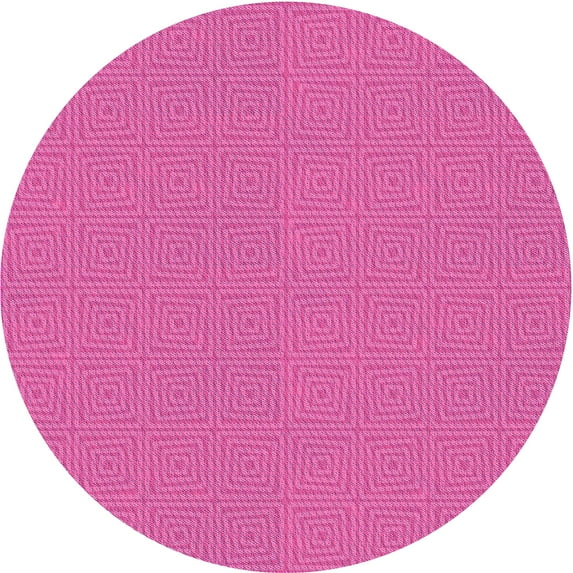 Ahgly Company Indoor Round Patterned DeepPink Area Rugs, 5' Round