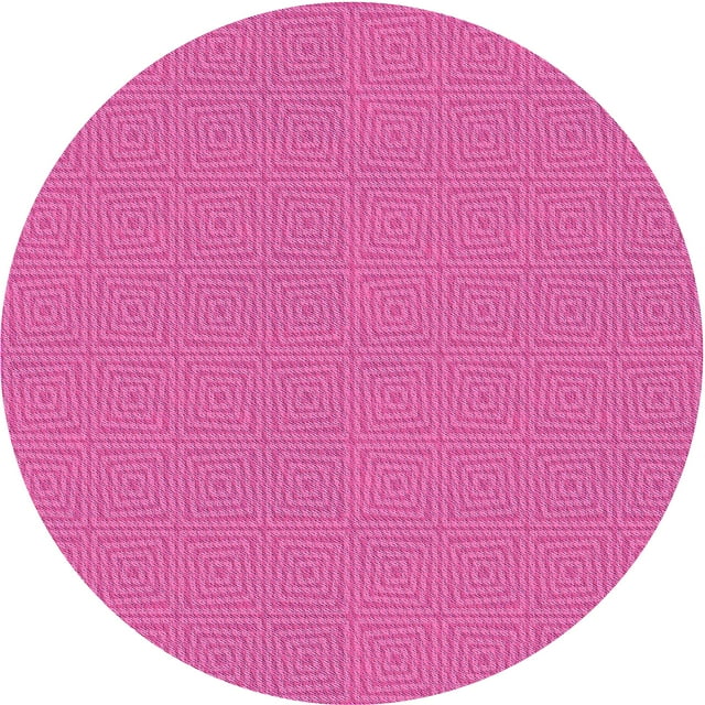 Ahgly Company Tapis Rond Lavable en Machine Intérieur Transitionnel Rose Profond, 3 Pieds Rond