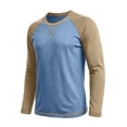 thumbnail image 5 of WRKEKC Mens Long Sleeve Tee Shirts Two Tone Raglan Crew Neck Long Sleeve Soft Knit Curved Hem Daily Casual Pullover Tops, 5 of 7