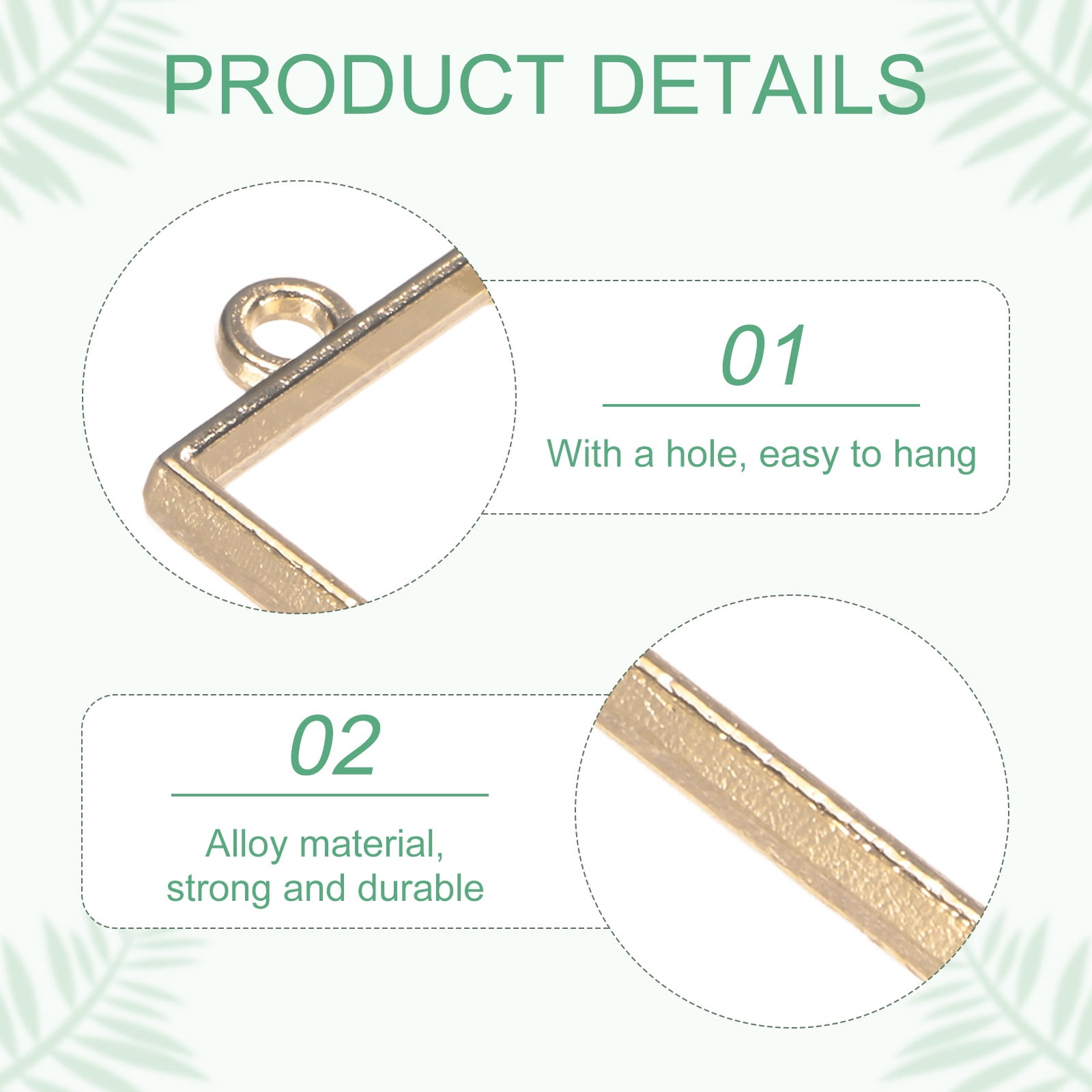100-Pack Open Bezels for Resin, Rectangle Open Back Bezel Pendants for Resin Jewelry Making/DIY Earrings Necklace, Alloy Hollow Frame Pendants [Gold Tone]