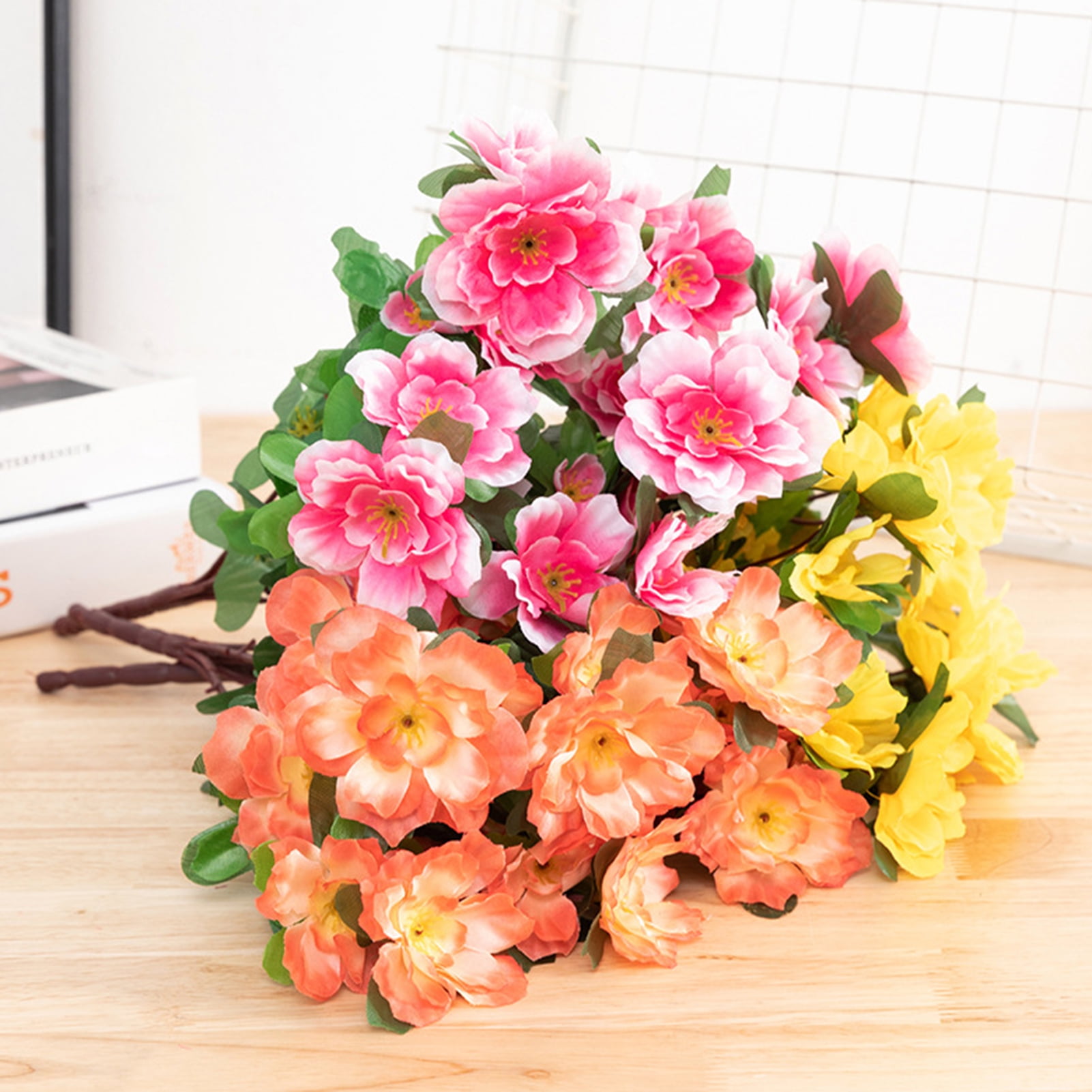 Travelwant Artificial Flowers Fake Flowers Rhododendron Bouquet for DIY