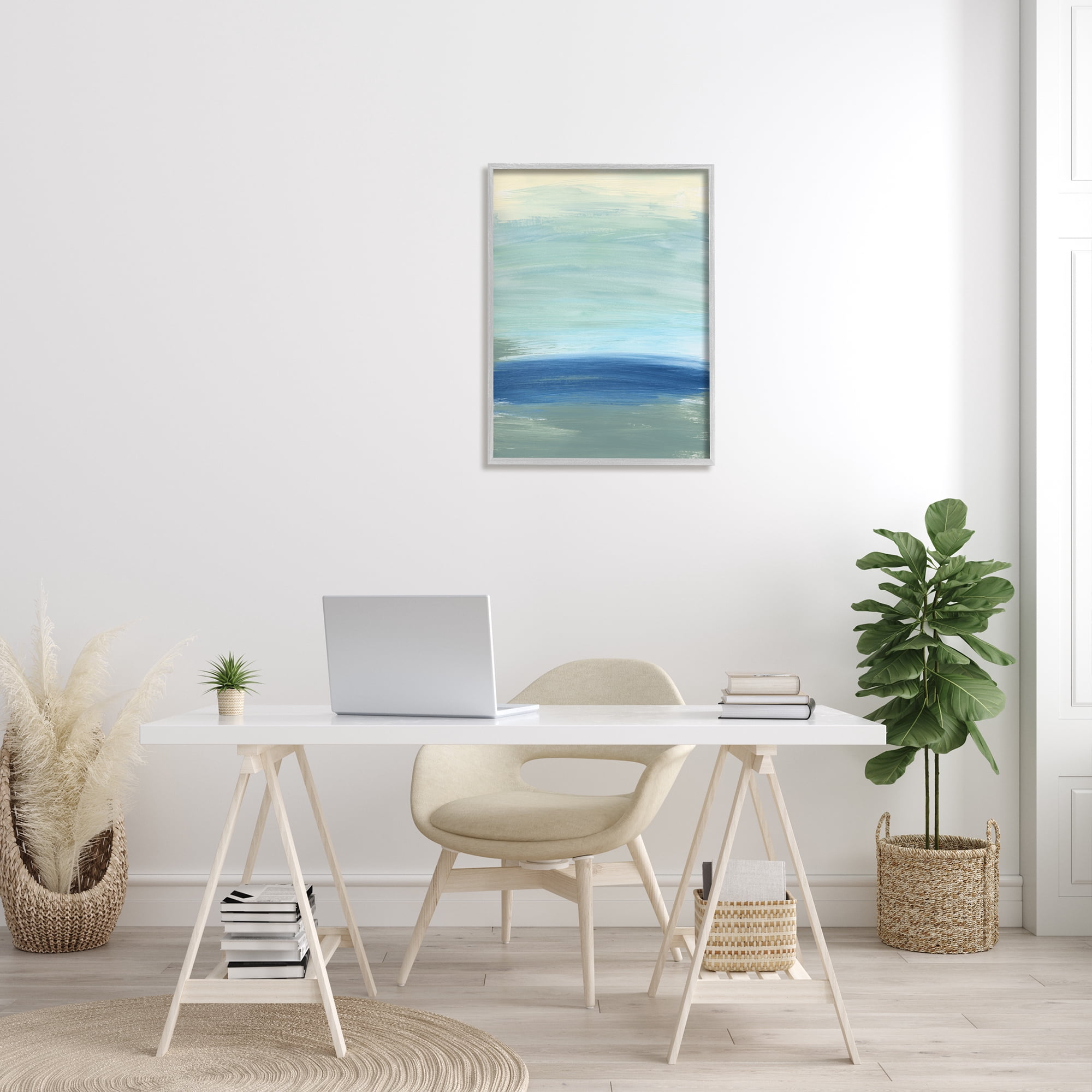Stupell Industries Abstract Nautical Wave Inspiration Fluid Blue Waves, 24 x 30, Designed by Bronwyn Baker