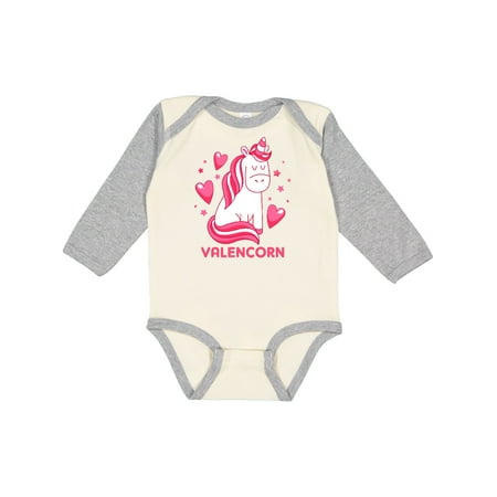 

Inktastic Valentine Unicorn Gift Baby Girl Long Sleeve Bodysuit