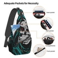 thumbnail image 4 of ZICANCN Death Evil Face Crossbody Sling Bag for Men Women - Casual Shoulder Backpacks for Travel Sport Climbing Runners Daypack, 4 of 9