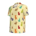 thumbnail image 2 of Balery Colorful Rabbit Printed Men’s Short Sleeve Polo Shirt, Midweight Men's Shirt,Golf Polo shirts -4X-Large, 2 of 9