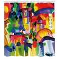 thumbnail image 3 of Ambesonne Art Shower Curtain, Modern Vivid Buildings, 69"Wx75"L, Multicolor, 3 of 3