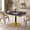 Sapphire Blue, variant on Aukfa 31.5" Square Dining Table for 2-4, Marble-Look Sintered Stone Top, Gold Pedestal Base, Small Spaces,Sapphire Blue