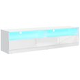 thumbnail image 1 of HOMCOM High Gloss TV Cabinet for TVs up to 75" with Lights Storage White, 1 of 10