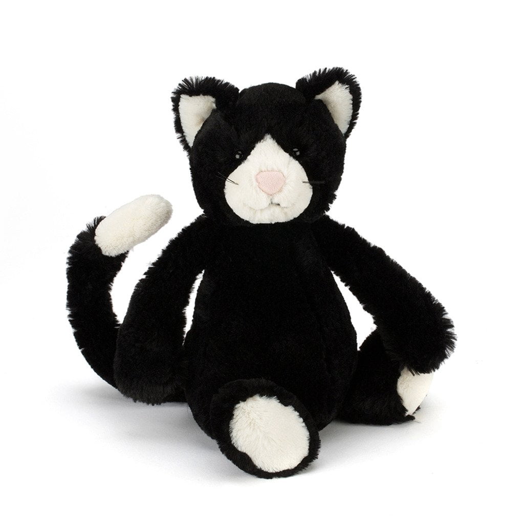 Animal en peluche GENERIQUE Peluche chat noir et blanc - 20 cm