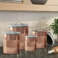 thumbnail image 2 of nu steel Set Of 4 Food storage Container Kitchen Hammered Canister Copper & Stainless Steel 1, 1.5, 2, & 4 Quart TG-CH-04C-S4, 2 of 6