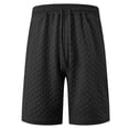 thumbnail image 7 of Mens Shorts Summer Casual Jacquard Textured Elastic Waist Straight Leg Relaxed Fit Beach Shorts with Pockets, 7 of 7