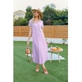 thumbnail image 5 of Ekouaer Long Nightgowns for Women Soft House Dress Pleated Front Nightshirt Full Length Loungwear, 5 of 6