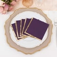 thumbnail image 6 of Balsa Circle 50 Purple Disposable 2 Ply Soft Dinner Cocktail Paper Napkins Gold Foil Edge Party Events Tableware Decorations, 6 of 8