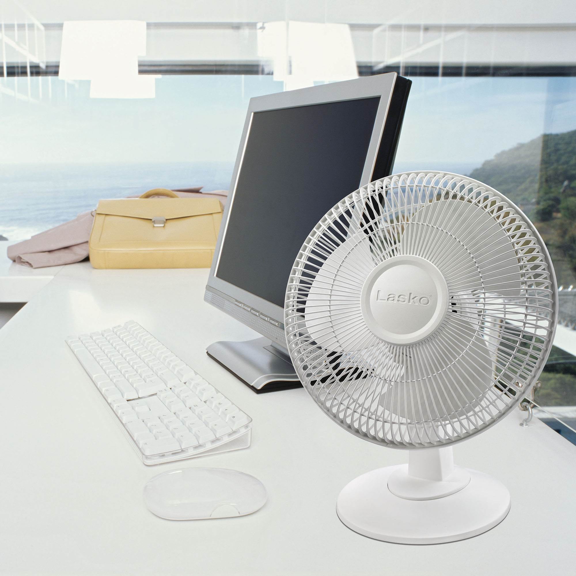 Lasko 12 Inch 3Speed Ultra Quiet Oscillating Table Top Desk Fan, 3