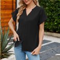 thumbnail image 2 of Eres Más Que una Camisa de Puntuación de Prueba con Cuello en V Algodón Hemstitch Patchwork Manga Corta Top Casual, Blusa Ligera de Verano para Uso Diario, 2 of 8