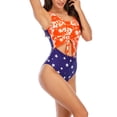 thumbnail image 1 of Traje de baño de una pieza con cuello redondo para mujer, traje de baño con recorte frontal, traje de baño con nudo anudado, tinte anudado XXL, 1 of 6