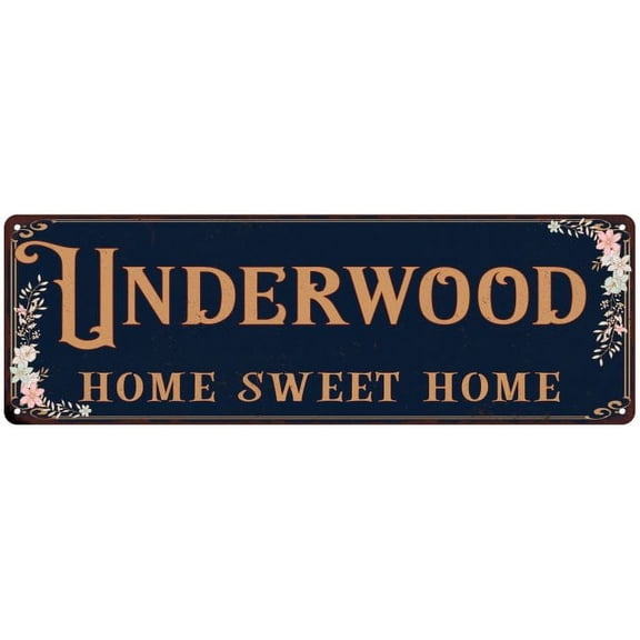 UNDERWOOD Home Sweet Home Victorian Gift 6x18 Metal Sign 206180046950
