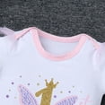 thumbnail image 4 of IBTOM CASTLE Baby Girl 1st Birthday Outfit Sequin Butterfly Romper Tutu Skirt Tiara 3PCS Birthday Clothes for Cake Smash Photo Shoot 1 Year Pink Butterfly - Long Sleeve, 4 of 8
