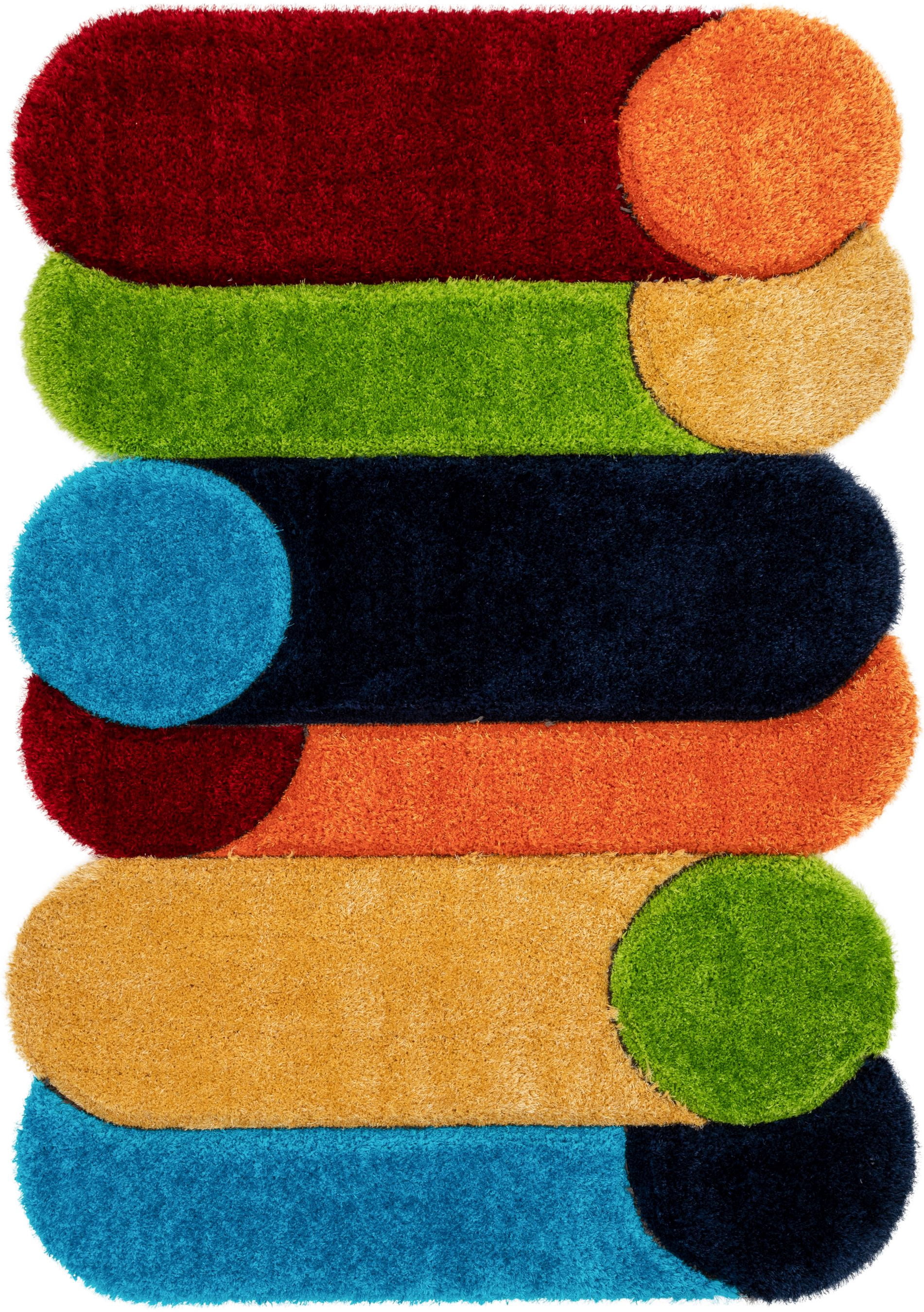 Well Woven Pablo Zuma Modern Geometric Shag Multi 3D Textured Thick & Soft Shag 5'3" x 7'7" Area Rug