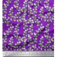 thumbnail image 1 of Soimoi Purple Cotton Duck Fabric Leaf Leaves Print Sewing Fabric Yard 58 Inch Wide, 1 of 3