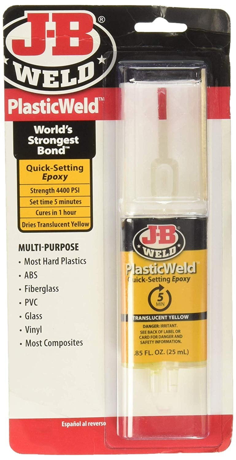 J B Weld Plasticweld Quick Setting Epoxy Syringe Translucent Yellow 25 Ml Walmart Com Walmart Com