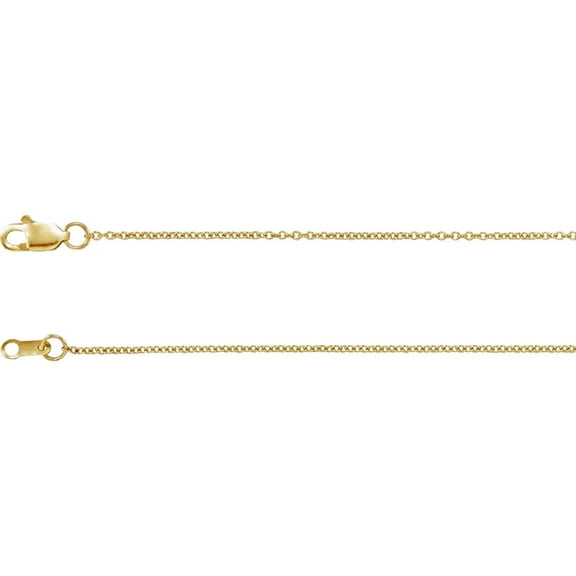 10k Yellow Gold 1mm Solid Cable 16 Inch Chain Chain Necklace for Women and Men - .9 Grams