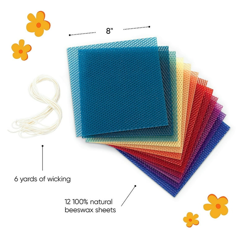 Beeswax Candle Making Kit, Beeswax Sheets for Candles 10 Pcs Pure Beeswax  Sheet 23x33 Cm & Wick for Candles, DIY Candle Kit 