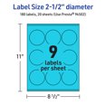 thumbnail image 6 of Avery Printable Round Labels, Bright Blue, 2.5" Diameter, 180ct, 6 of 11