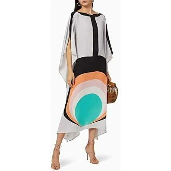 Brisha Creation_Beautifull Silk Crepe Kaftan,Super Designer Kaftan for women,Islamic Casual Printed Kaftan,Womens Night Wear Soft & smooth kaftan.