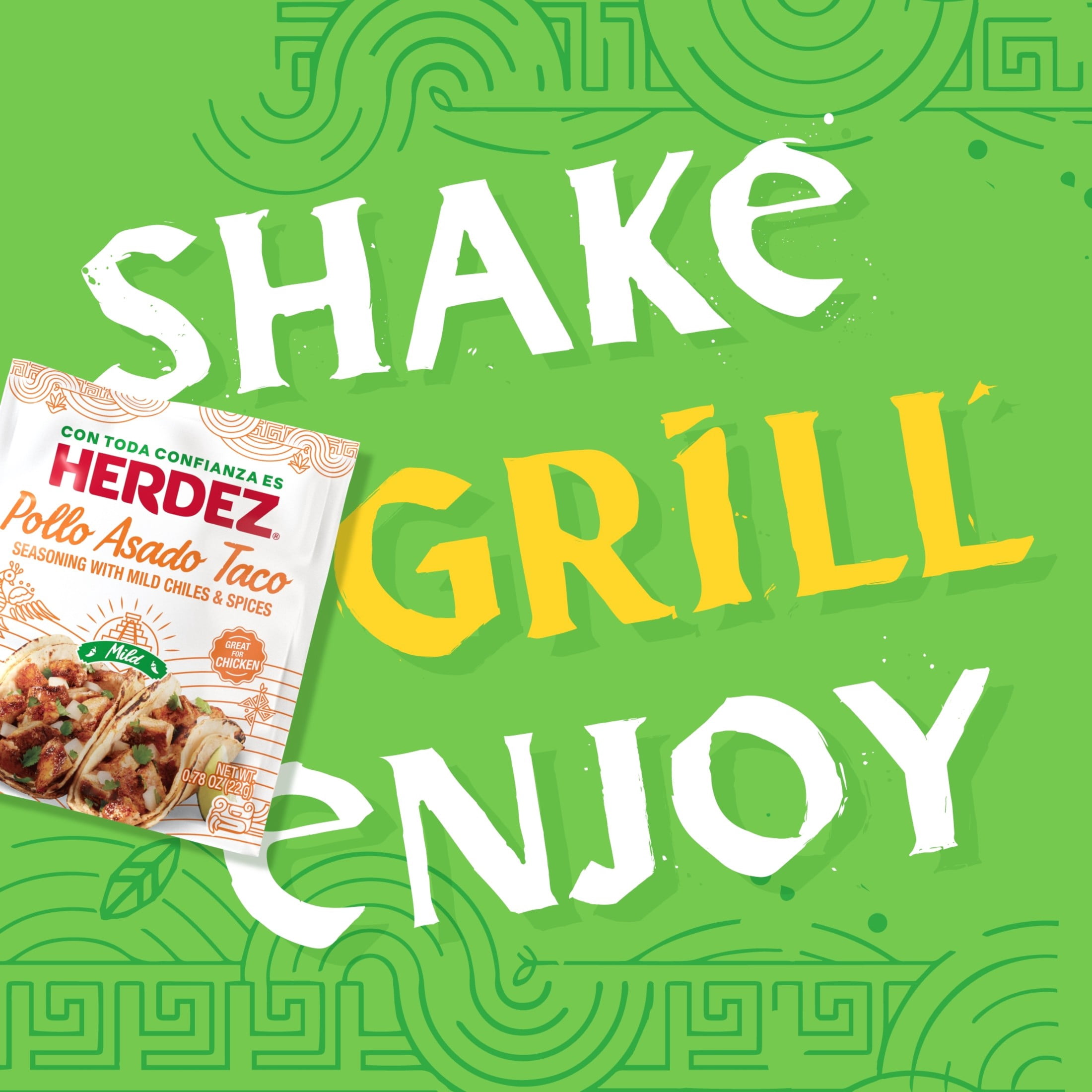 (2 pack) HERDEZ Pollo Asado Taco Seasoning Mild, Taco Seasoning with Mild Chiles & Spices, 0.78oz Packet