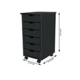 thumbnail image 3 of Adeptus Original Roll Cart, Solid Wood, 6 Drawer Roll Cart, Black, 3 of 4