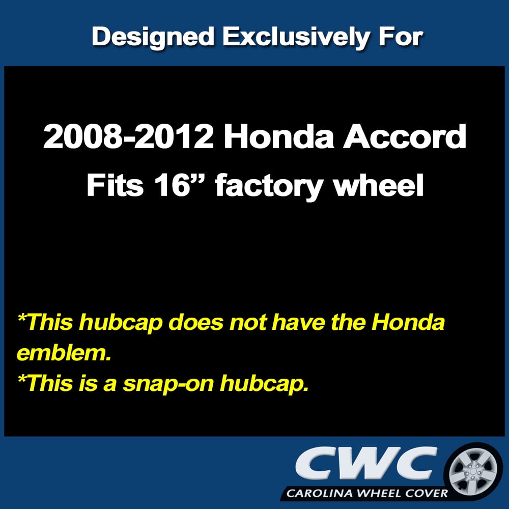 Premium Replica Hubcap Set, Replacement for Honda Accord 2008-2012, 16-inch Wheel Cover (4 Pieces)