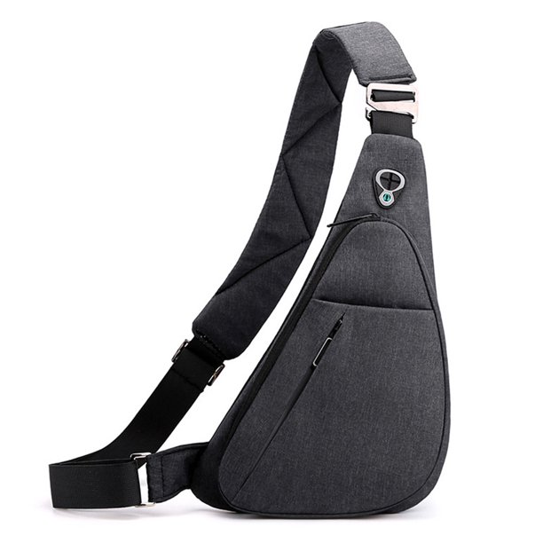 Bolsa De Hombro Bolso De Hombro Bolso bandolera de nailon antirrobo para hombre de pecho deportiva para correr y viajar (negro izquierdo)