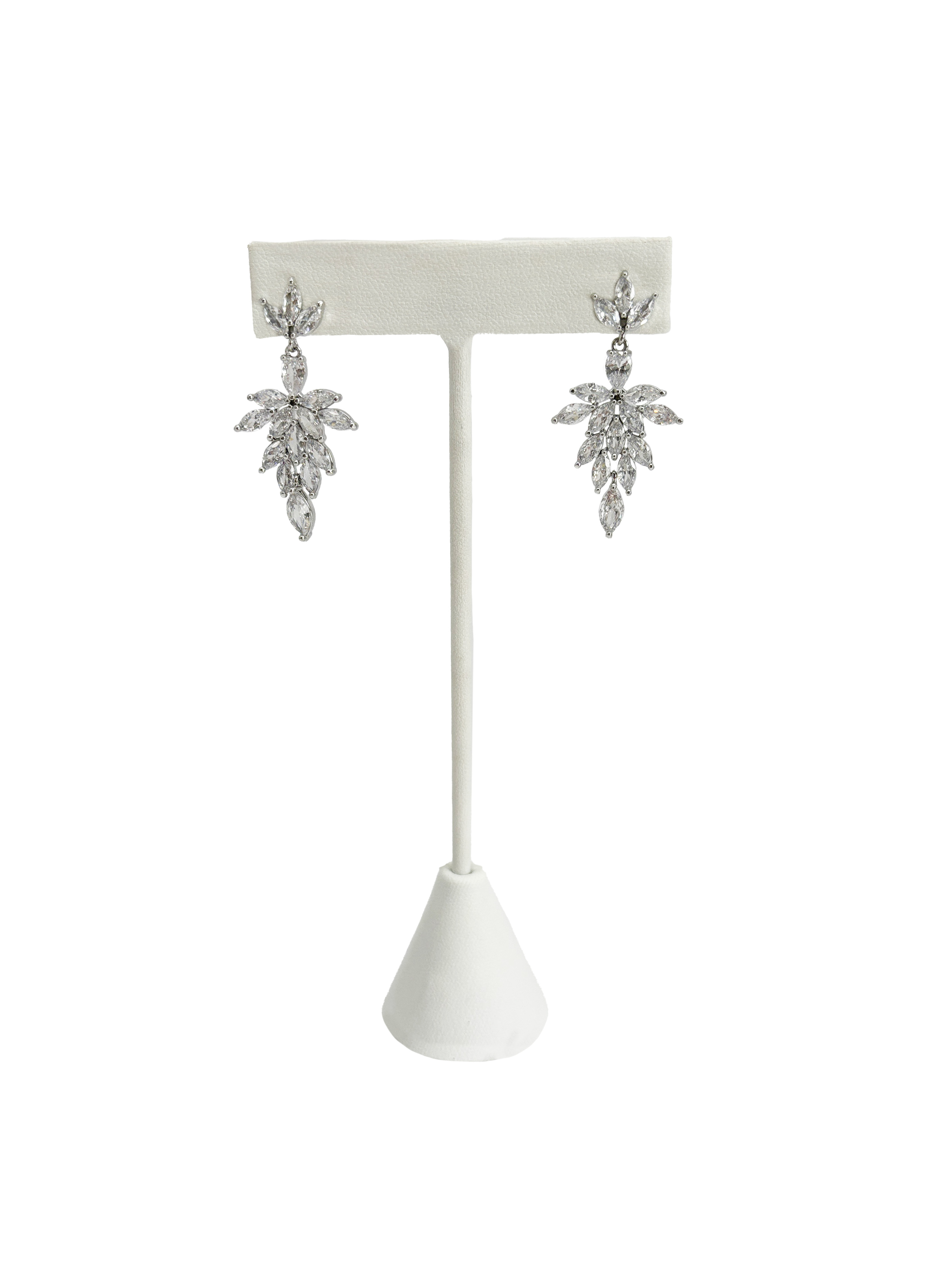 Women's Believe in Brilliance Fine Silver Plate Chandelier Style Earrings with AAA Cubic Zirconia Stones