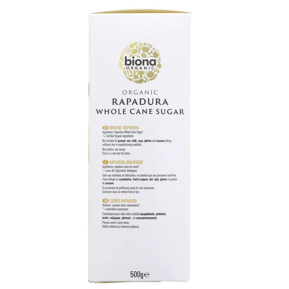 Biona Organic Rapadura Whole Cane Sugar 500g (Pack of 6)