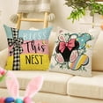 thumbnail image 5 of Easter Hunting Squad Decorative Throw Pillow Covers 20 x 20 Set of 4, Bless This Nest Bunny Ears Cushion Case Decor, Spring Rabbit Eucalyptus Leaves Home Decoration for Sofa Couch, 5 of 6