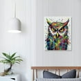 thumbnail image 3 of COMIO  Owl Canvas Wall Art Colorful Colorful Animal Painting Pictures Prints Owl Artwork for walls Home Office Decor, 3 of 4