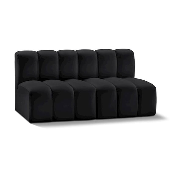 Meridian Furniture Arc Black Vegan Leather Modular Sectional