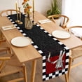 thumbnail image 3 of Table Runner 72 Inches Long for Kitchen Dining, Red Black Chef Dresser Scarf Farmhouse, Dining Table Decorations for Wedding/Parties, Cartoon Cute Watercolor Cooking Checkered 13 x 72 In, 3 of 8