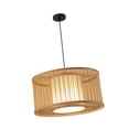thumbnail image 1 of Lámpara colgante de bambú tejida a mano, lámpara colgante LED tradicional con Base E27, luz de techo de tejido rústico para restaurante, cafetería y Estilo H, 1 of 9