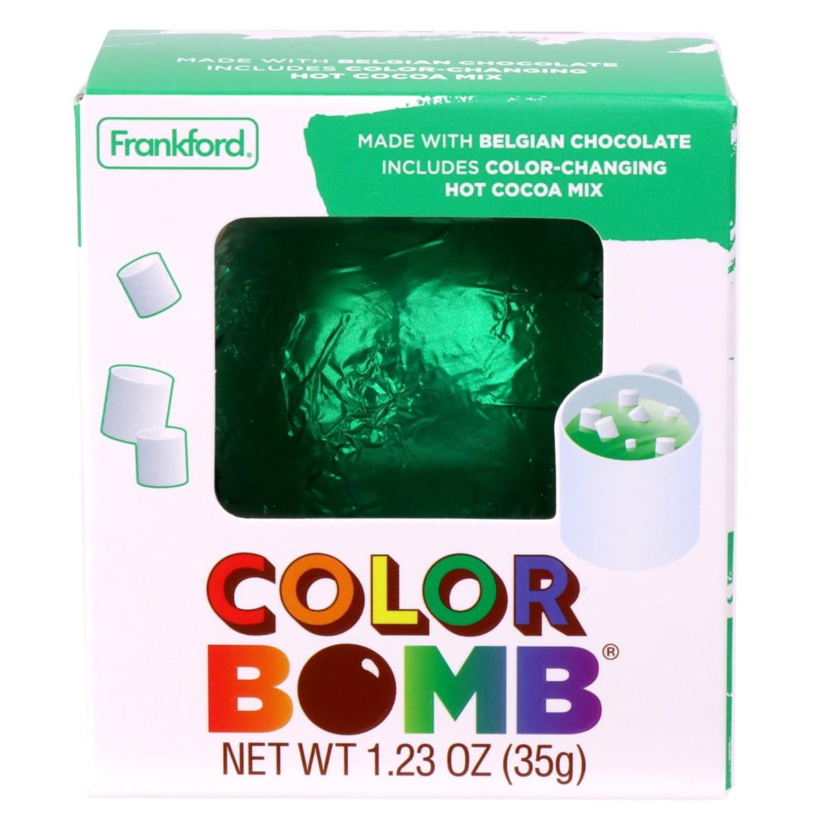 (12 pack) Frankford Hot Chocolate Color Bomb, Milk Chocolate, Green 1.23oz