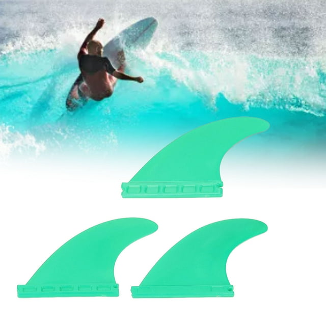 Ailerons de Planche de Surf, Écologiques Flexibles Robustes Imperméables PVC Ailerons de Planche de Surf 3 Pcs pour Stand Up Paddle Rouge, Bleu, Jaune, Vert